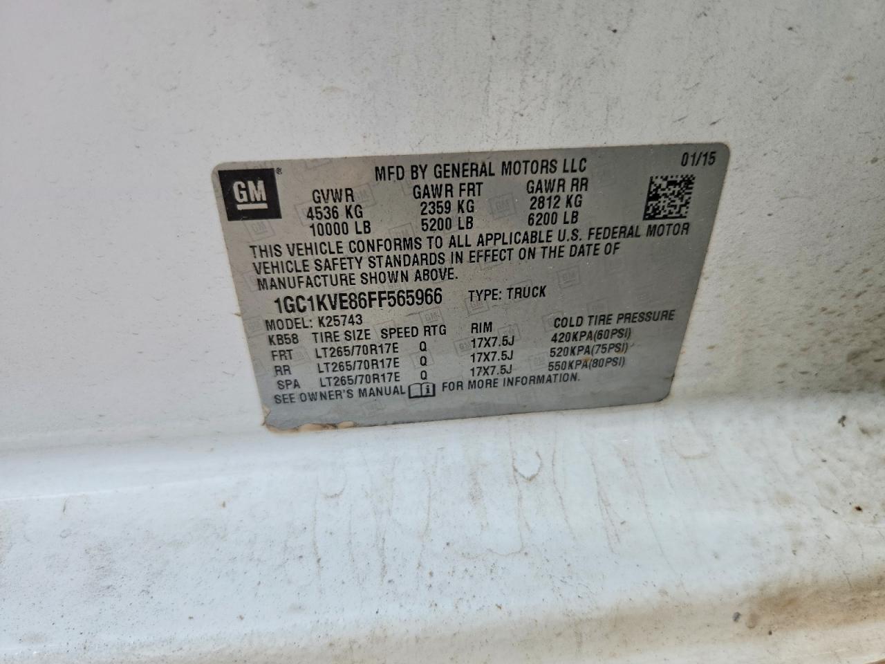 2015 Chevrolet Silverado VIN 1GC1KVE86FF565966 photo 12