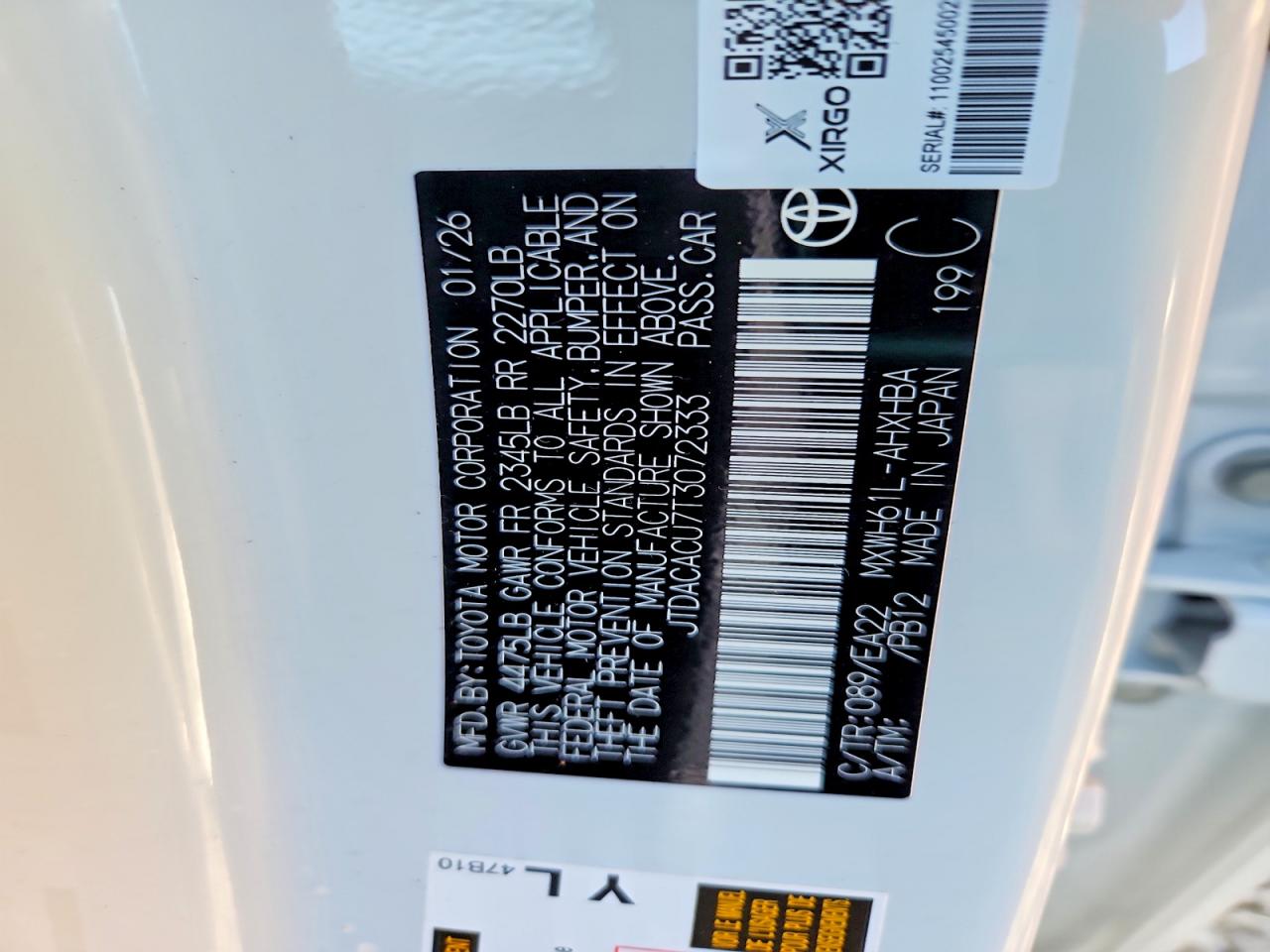 2026 Toyota Prius VIN JTDACACU7T3072333 photo 12