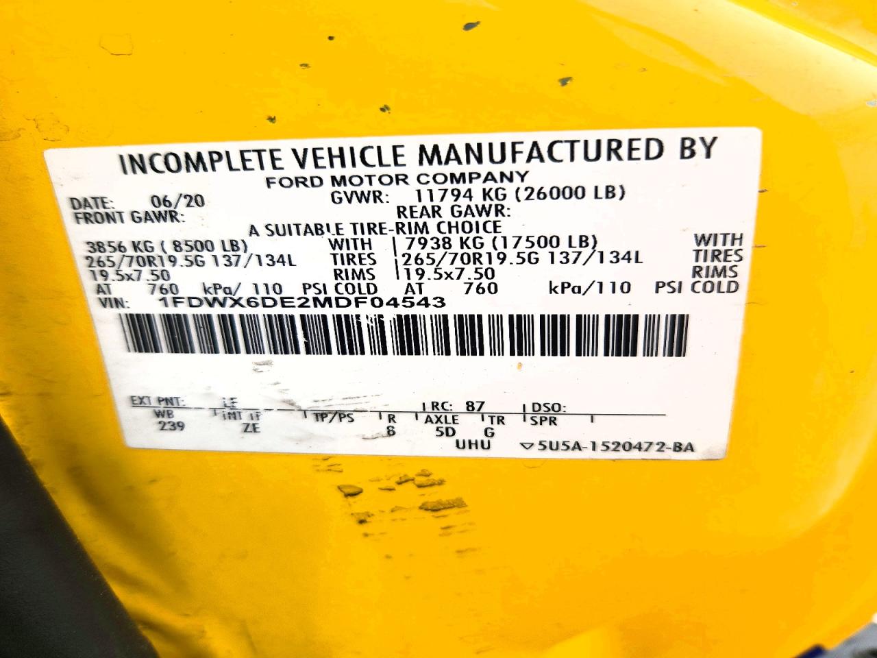 2021 Ford F650 VIN 1FDWX6DE2MDF04543 photo 10