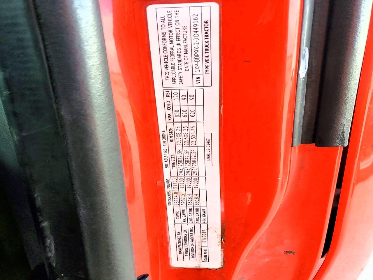 2018 PETERBILT All other VIN 1XPBDP9X2JD449162 photo 10