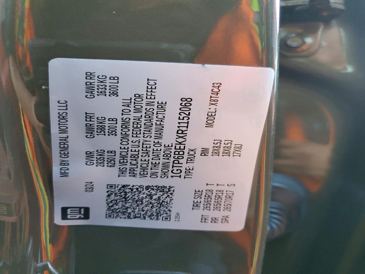 2024 GMC Canyon VIN 1GTP6BEKXR1152068 photo 12