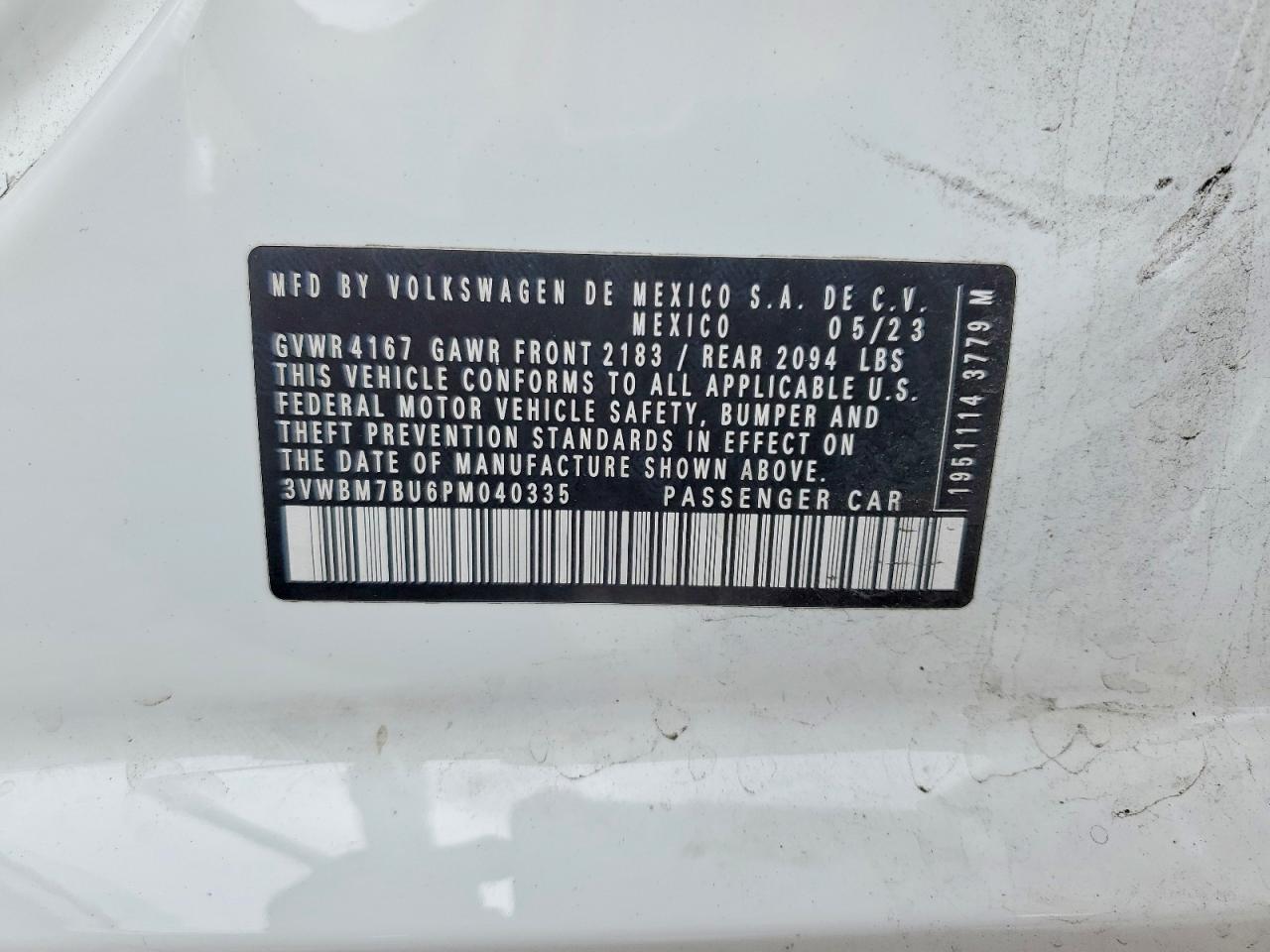 2023 Volkswagen Jetta VIN 3VWBM7BU6PM040335 photo 12