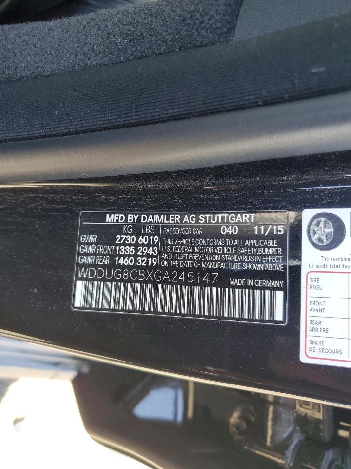 2016 Mercedes-Benz S class VIN WDDUG8CBXGA245147 photo 12
