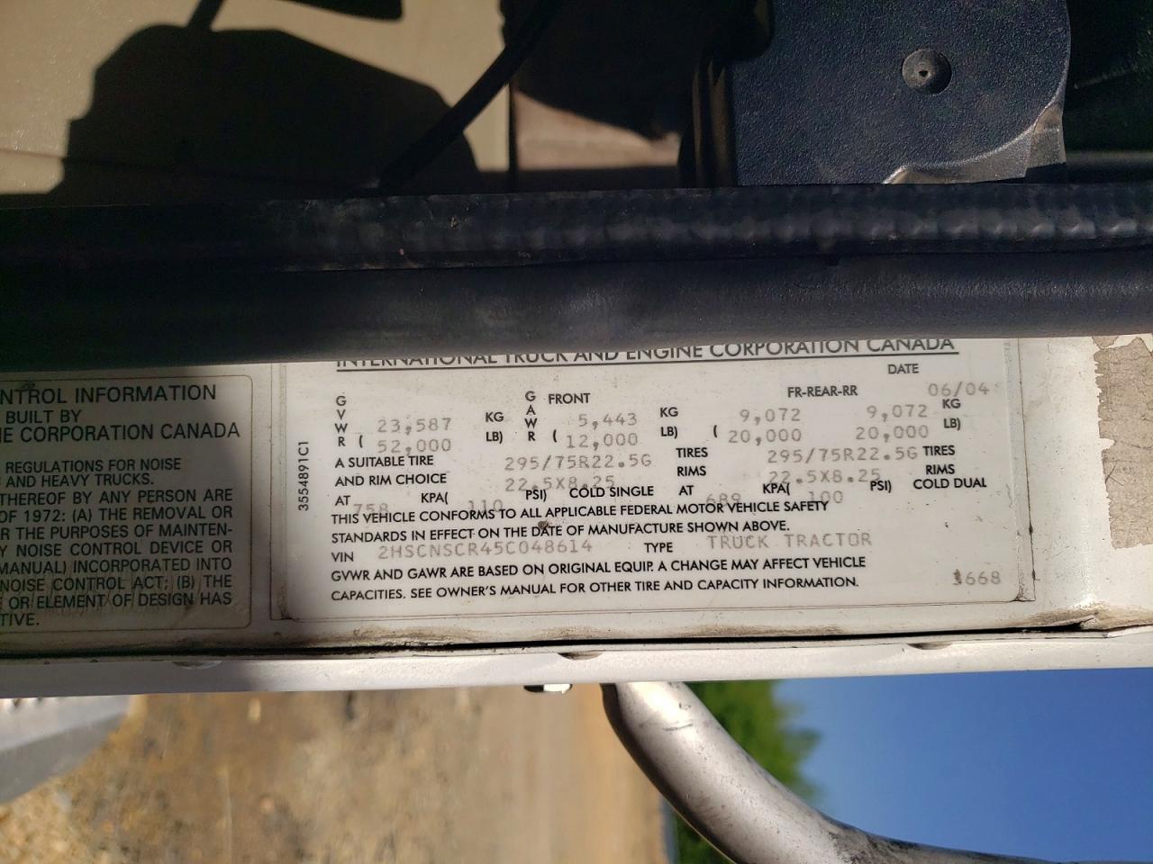 2005 International All other VIN 2HSCNSCR45C048614 photo 10