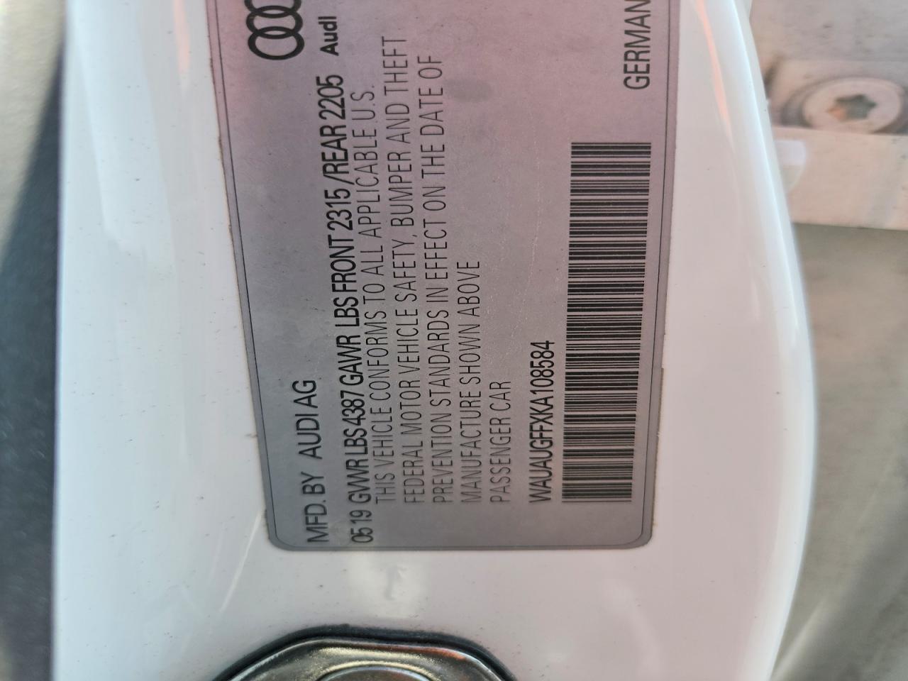 2019 AUDI A3 VIN WAUAUGFFXKA108584 photo 12
