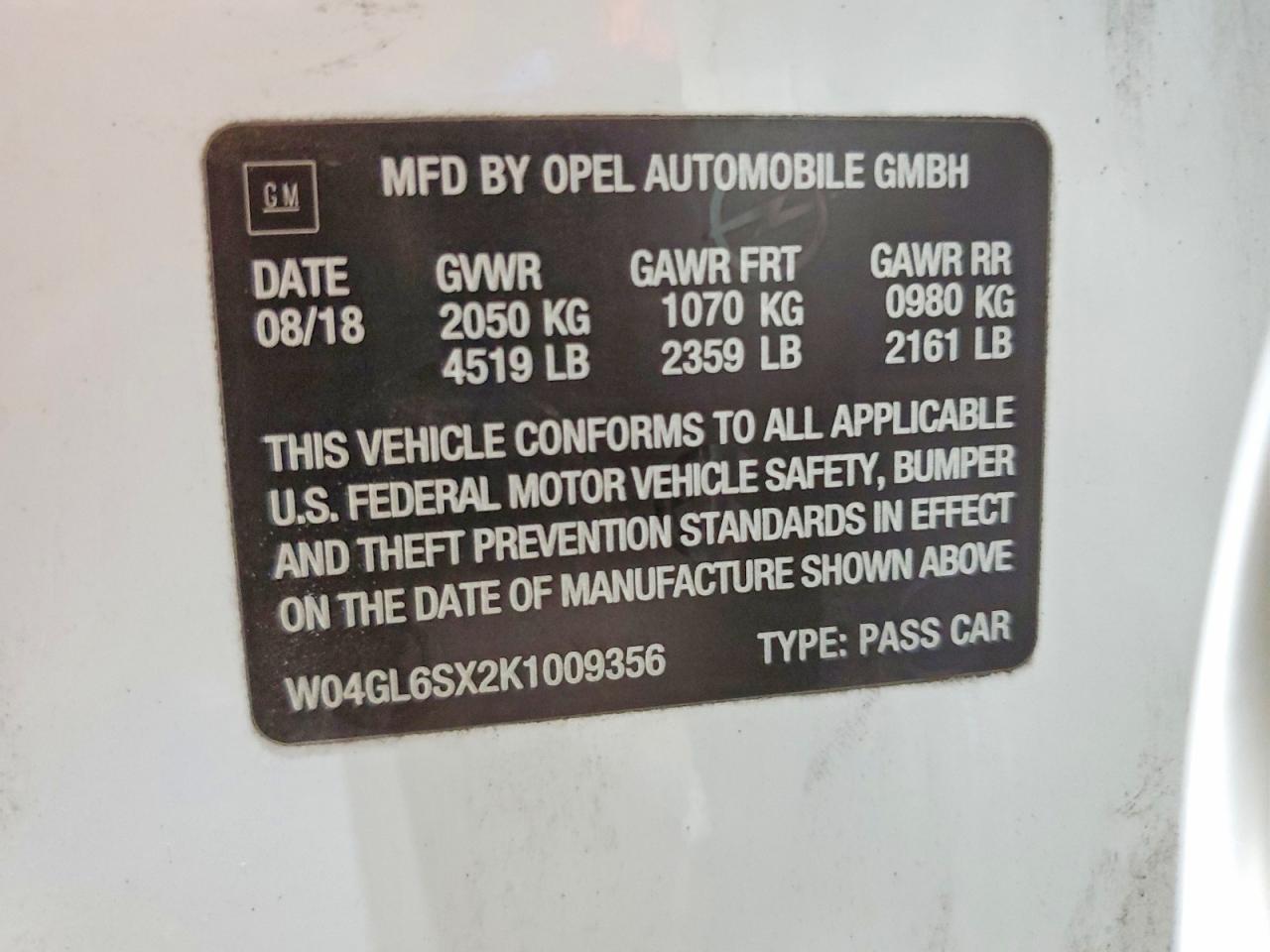 2019 Buick Regal VIN W04GL6SX2K1009356 photo 12