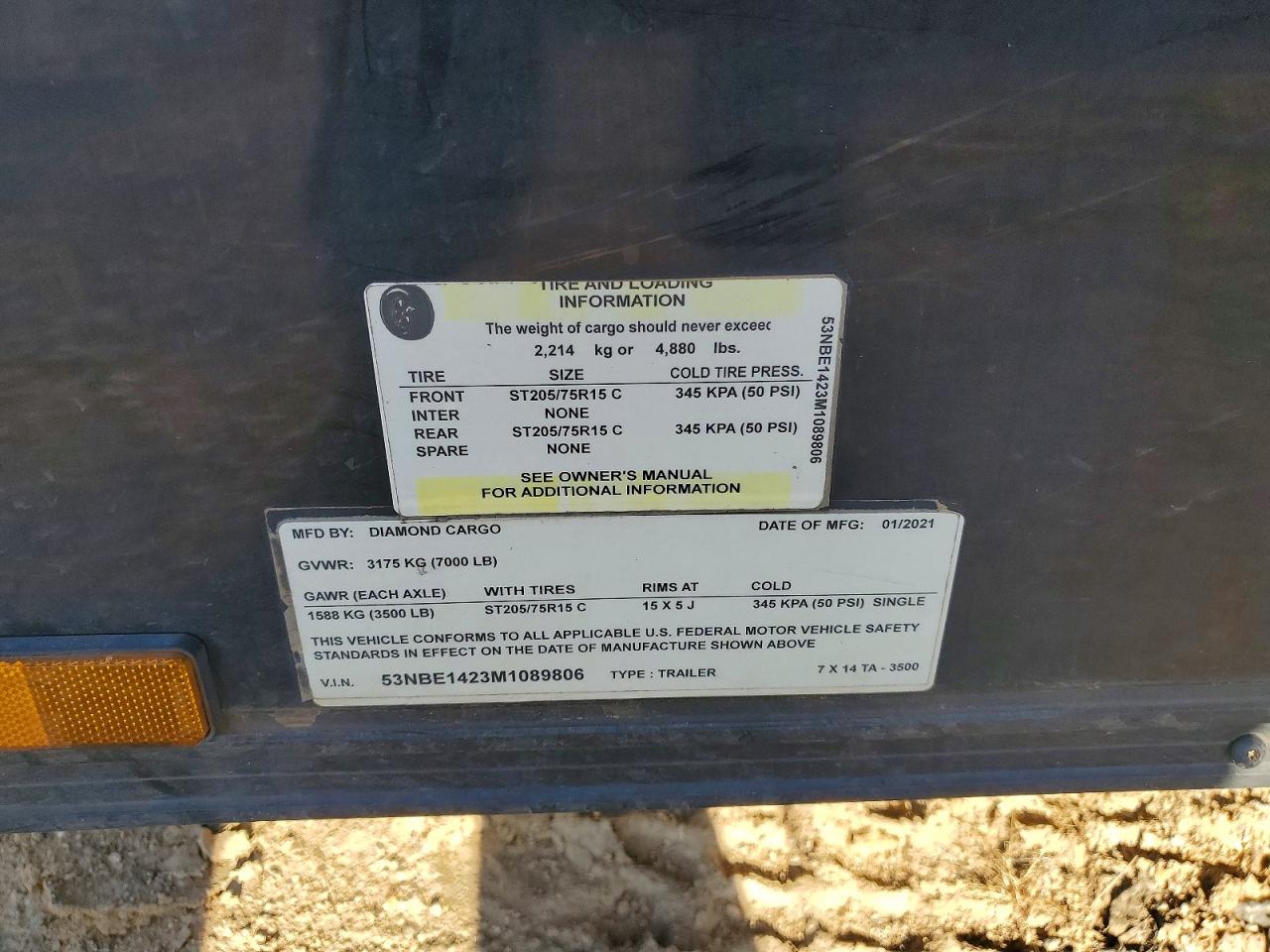 2021 DIAMOND Enclosed VIN 53NBE1423M1089806 photo 10