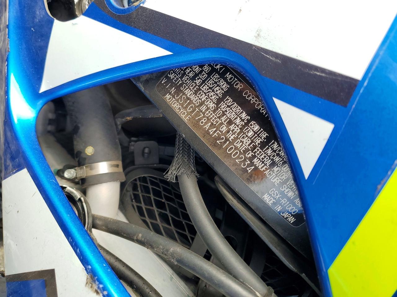 2015 Suzuki Gsxr1000 VIN JS1GT78A4F2100234 photo 10