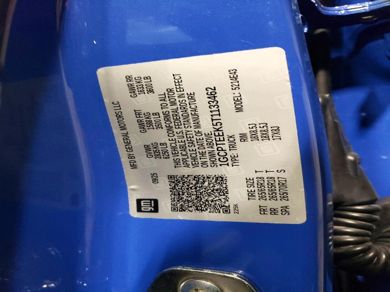 2026 Chevrolet Colorado VIN 1GCPTEEK5T1133462 photo 12