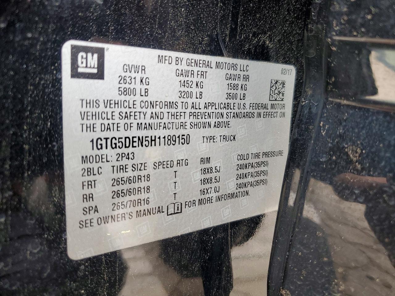 2017 GMC Canyon VIN 1GTG5DEN5H1189150 photo 12