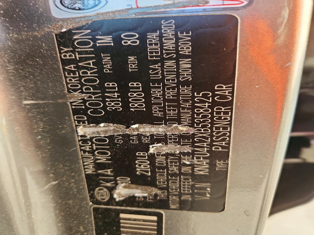 2011 KIA Forte VIN KNAFU4A2XB5358425 photo 12