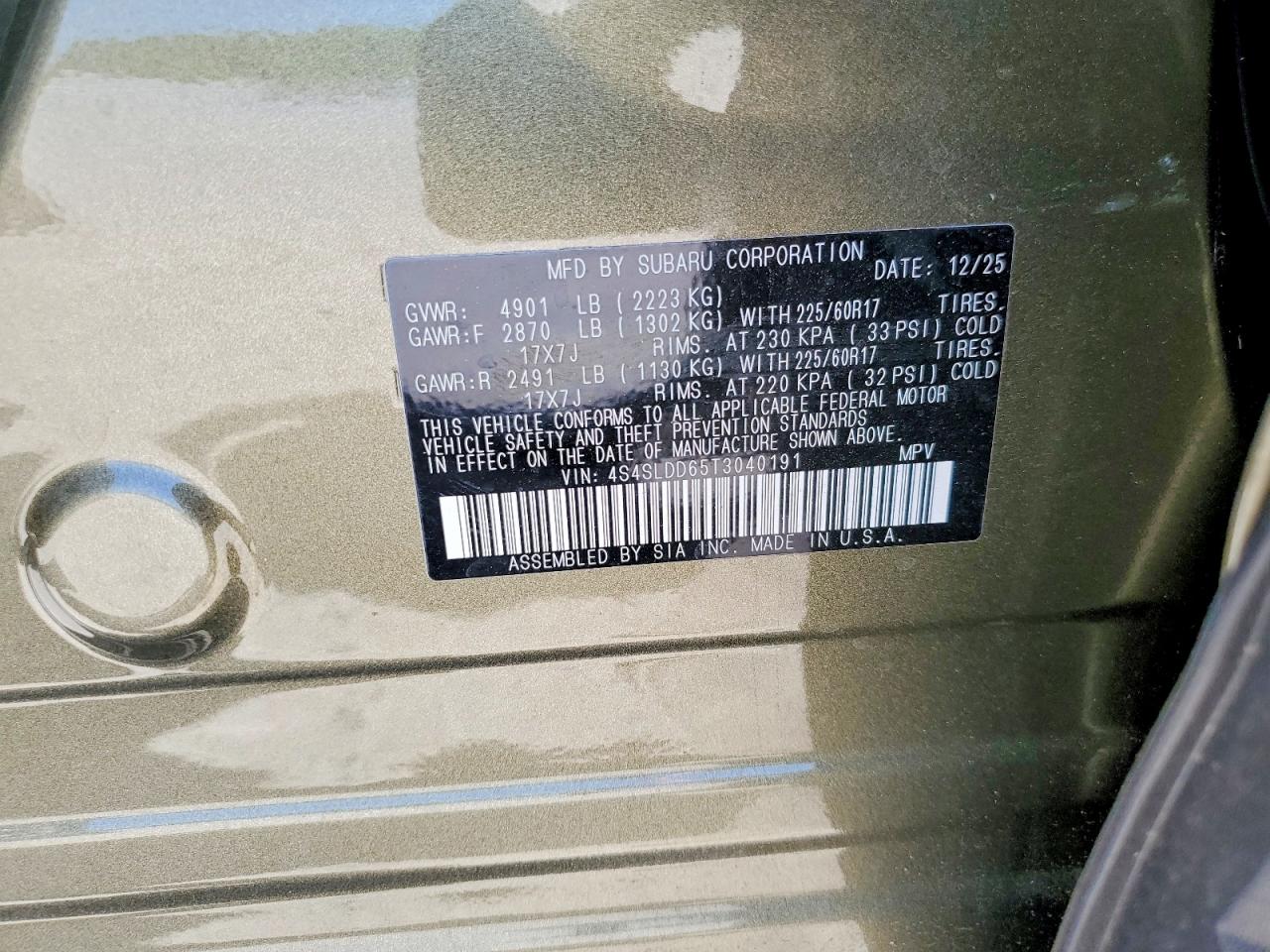 2026 SUBARU Forester VIN 4S4SLDD65T3040191 photo 12