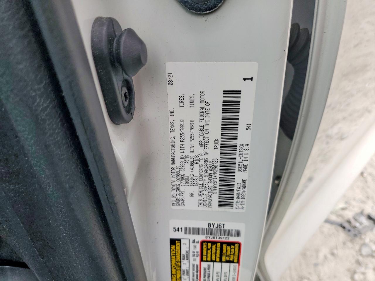 2021 Toyota Tundra VIN 5TFRY5F14MX290723 photo 12