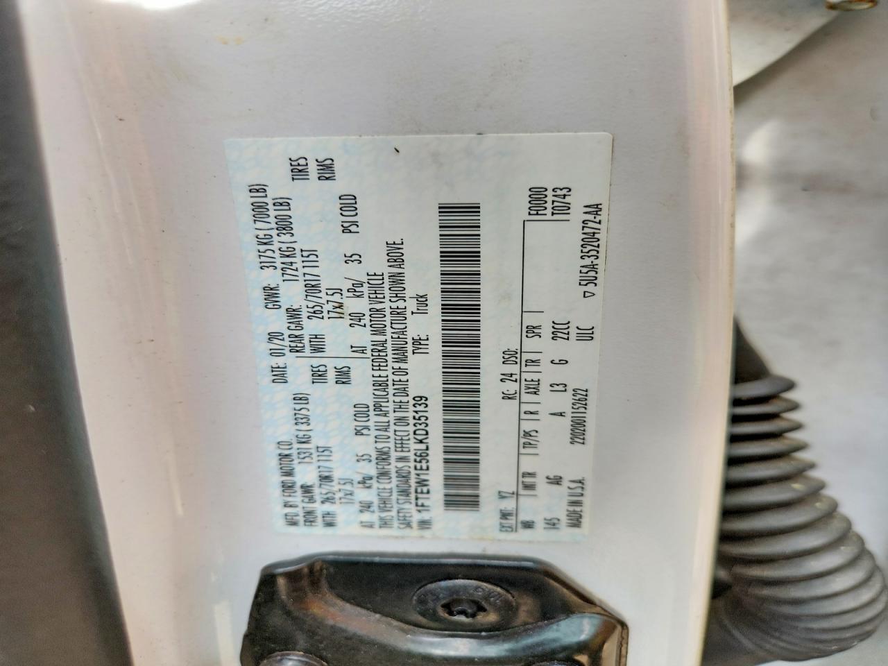 2020 Ford F150 VIN 1FTEW1E56LKD35139 photo 12