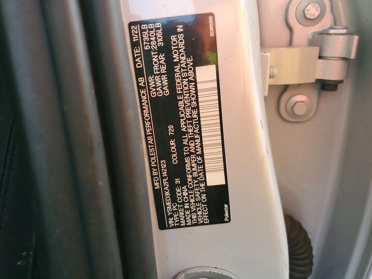 2023 Polestar 2 VIN YSMED3KA2PL142123 photo 12