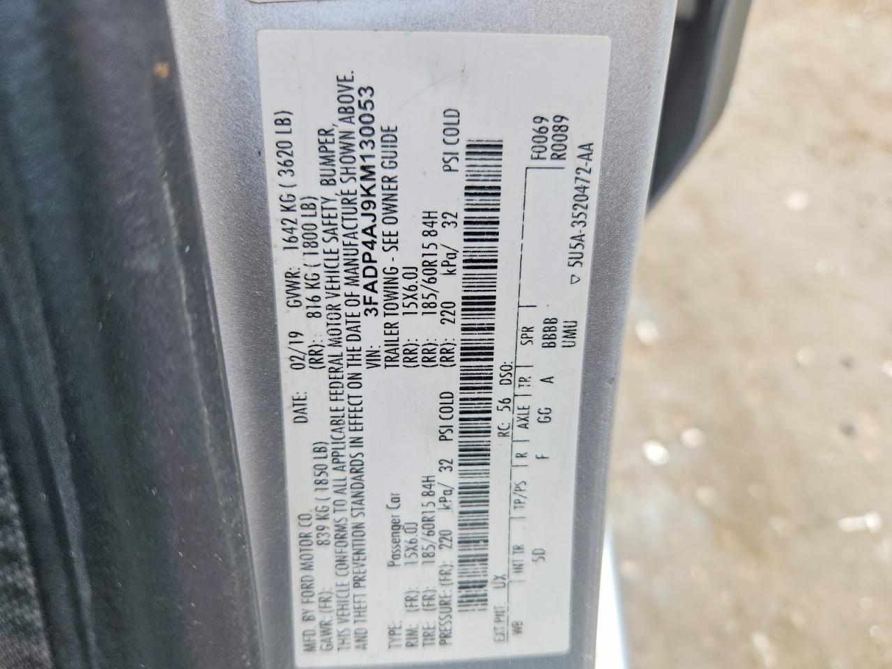 2019 Ford Fiesta VIN 3FADP4AJ9KM130053 photo 12
