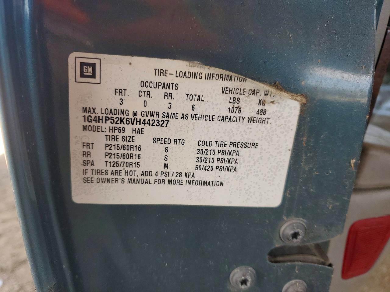 1997 Buick Lesabre VIN 1G4HP52K6VH442327 photo 12