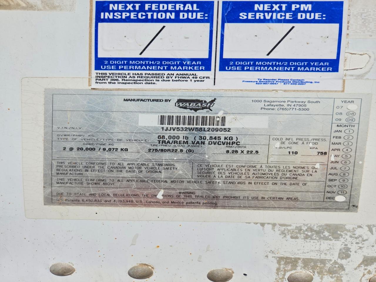 2008 WABASH All models VIN 1JJV532W58L209052 photo 10