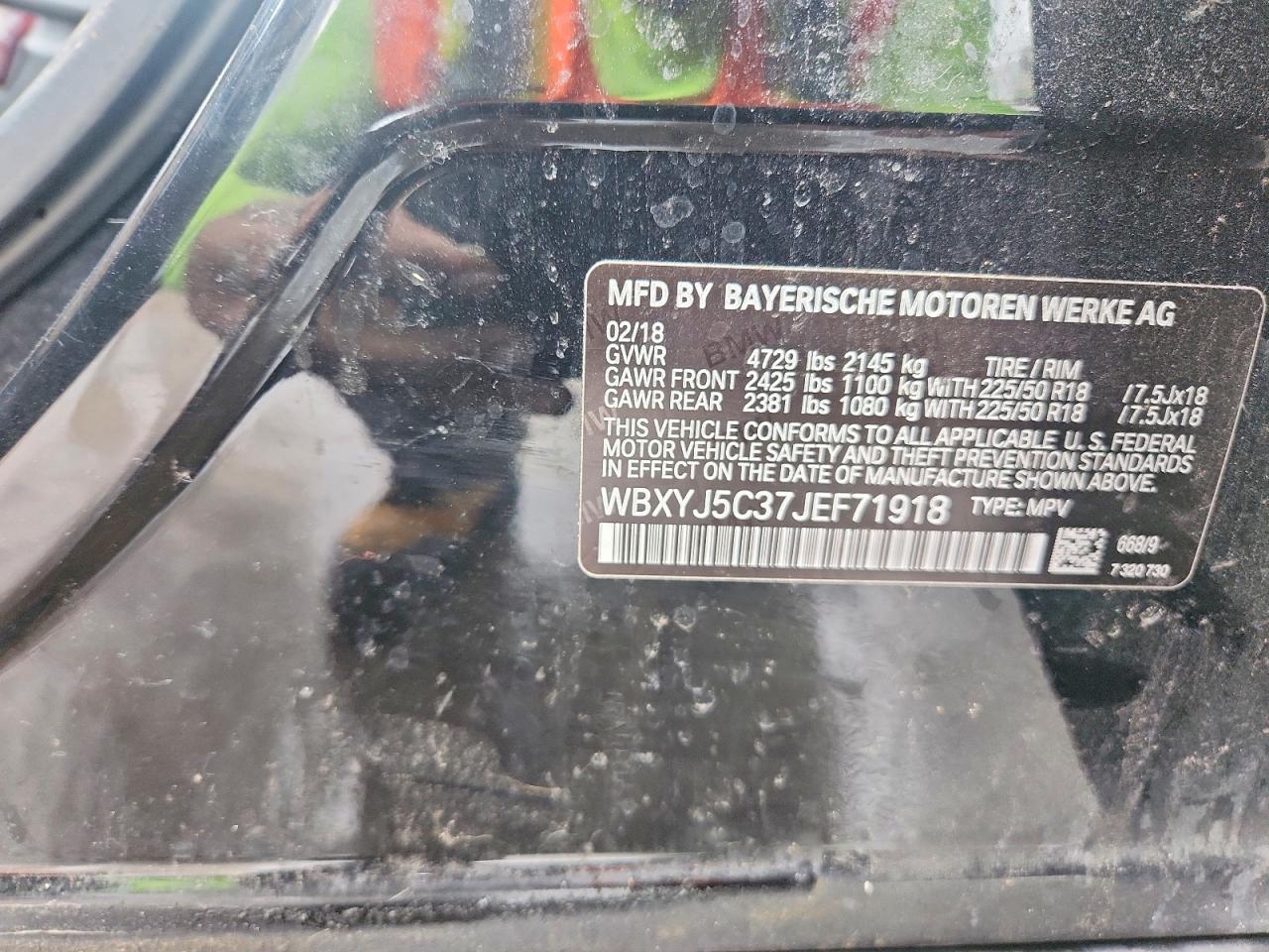 2018 BMW X2 VIN WBXYJ5C37JEF71918 photo 12