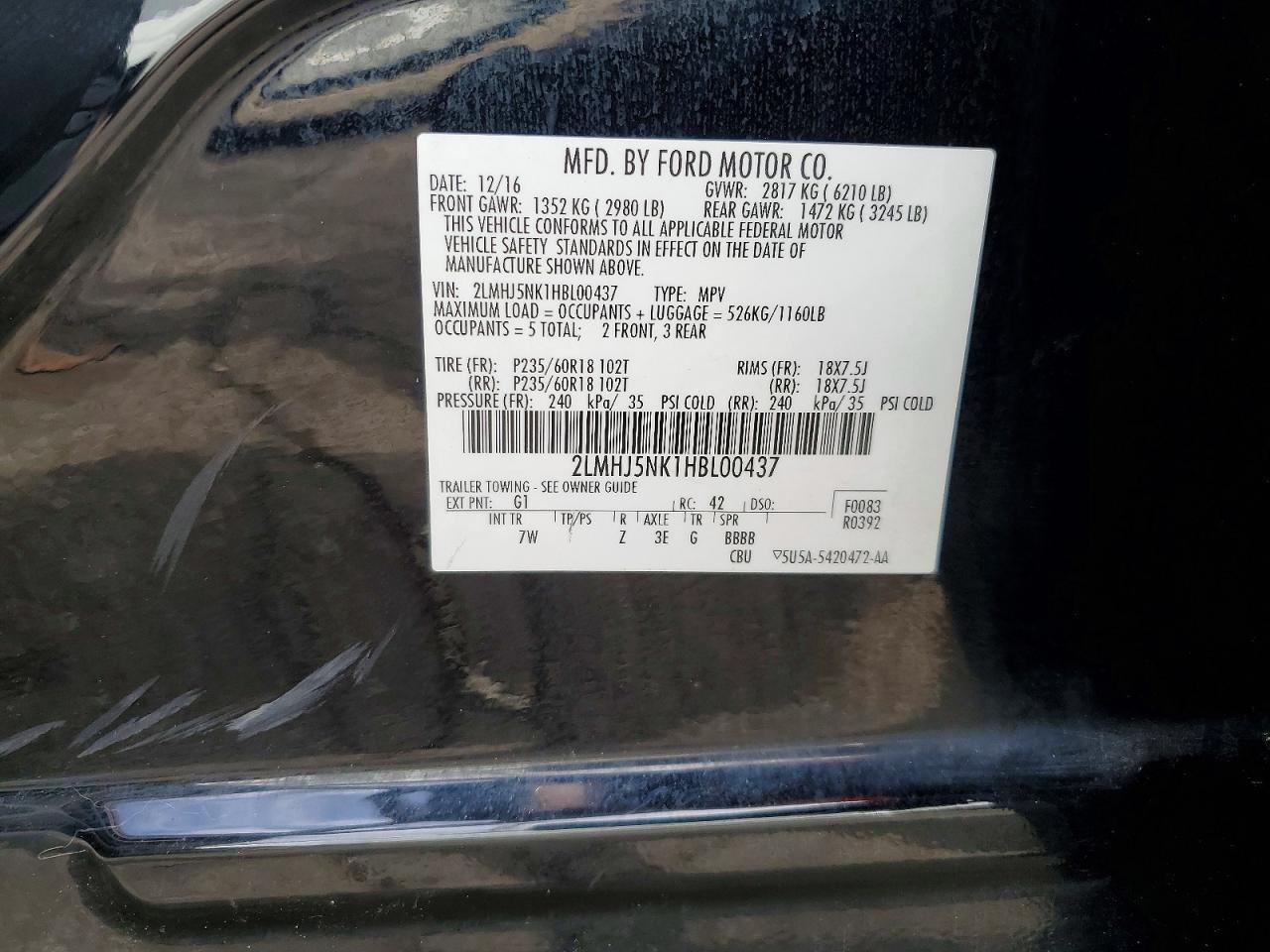 2017 Lincoln Mkt VIN 2LMHJ5NK1HBL00437 photo 12
