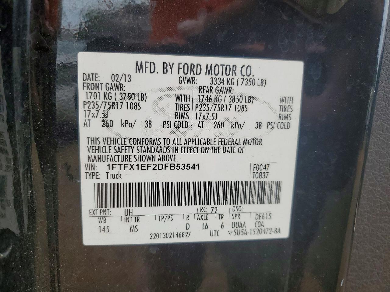2013 Ford F-150 VIN 1FTFX1EF2DFB53541 photo 12