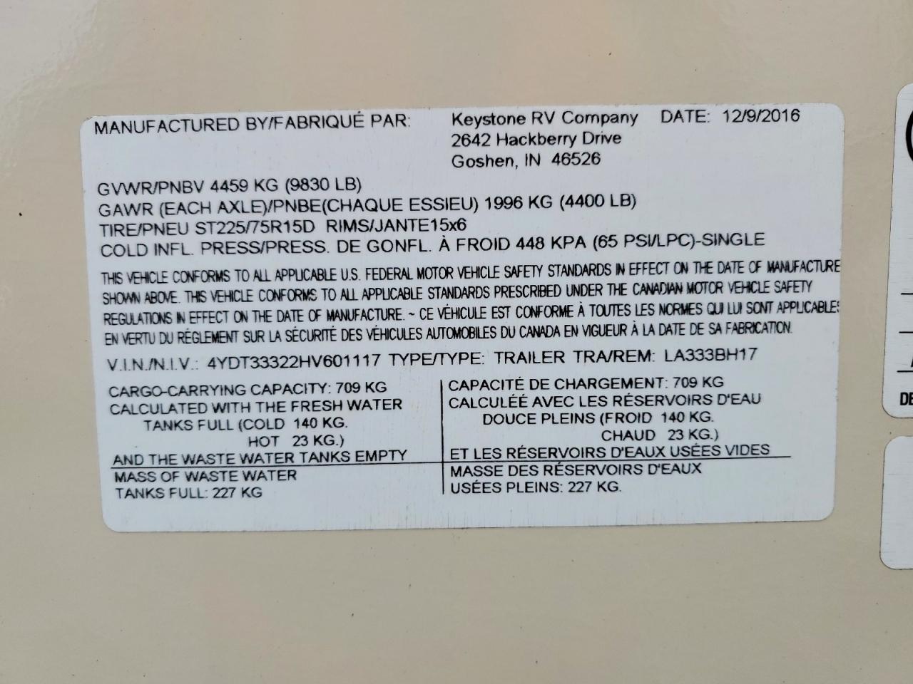 2017 KEYSTONE Laredo VIN 4YDT33322HV601117 photo 10