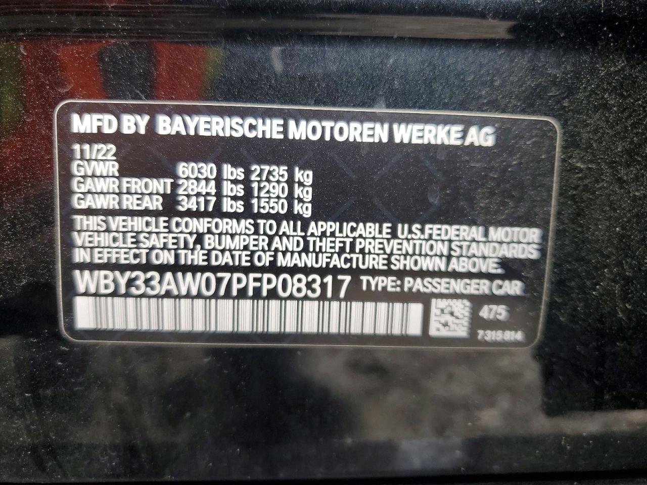 2023 BMW All other VIN WBY33AW07PFP08317 photo 12
