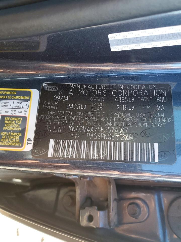 2015 Kia Optima lx VIN KNAGM4A75F5574107 photo 12