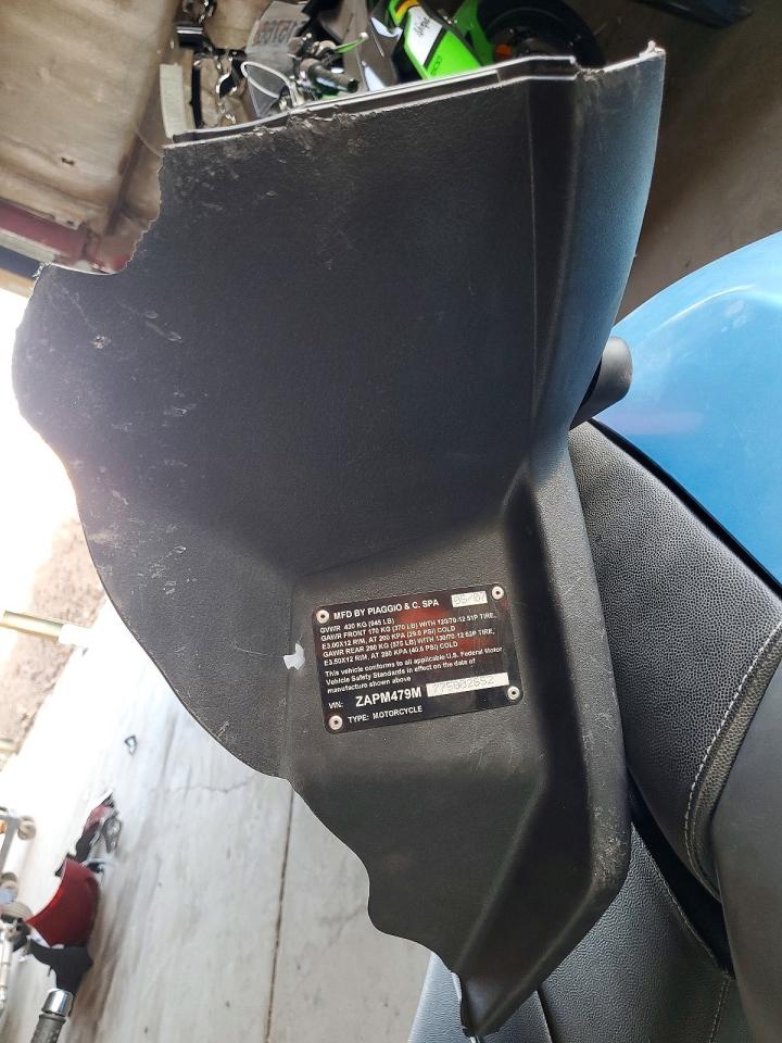 2007 Piaggio Scooter VIN ZAPM479M775002652 photo 9