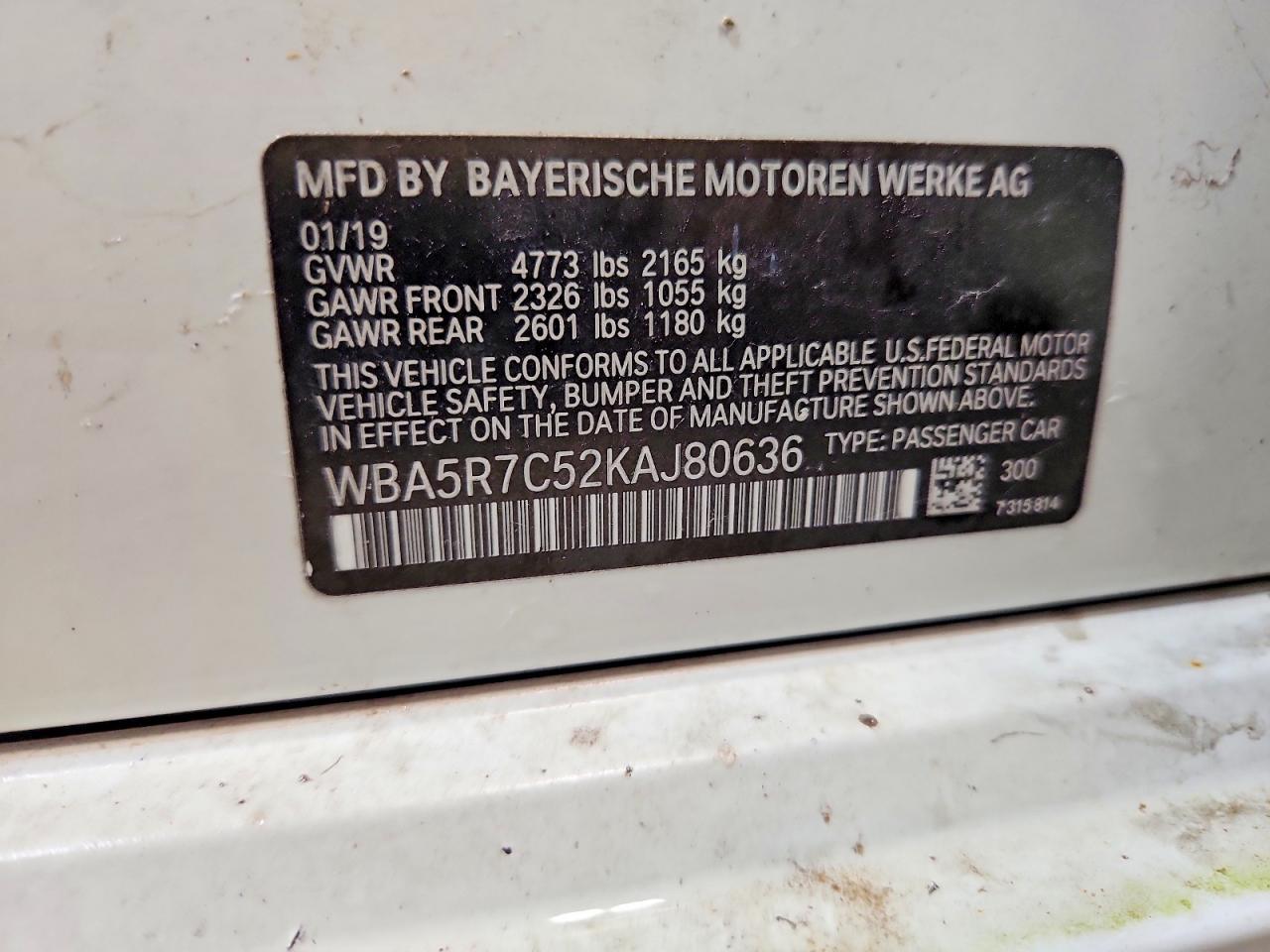 2019 BMW 3 series VIN WBA5R7C52KAJ80636 photo 12