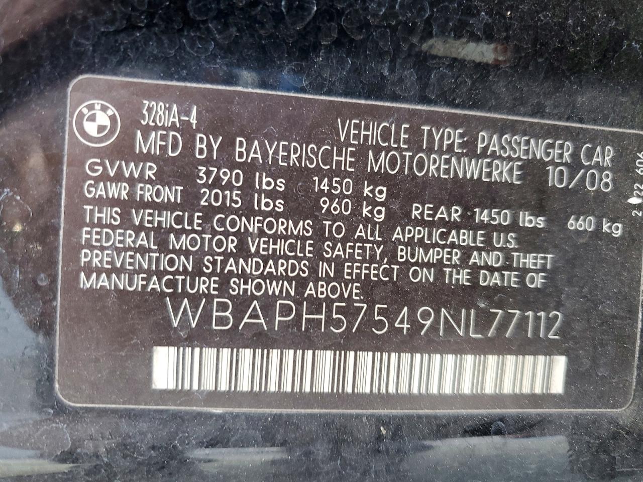 2009 BMW 3 series VIN WBAPH57549NL77112 photo 12