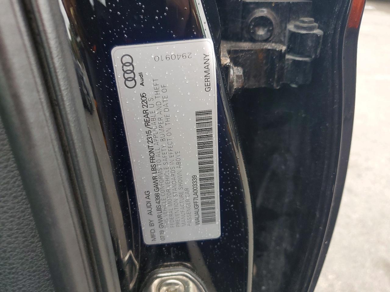 2020 Audi A3 VIN WAUAUGFF7LA003339 photo 12