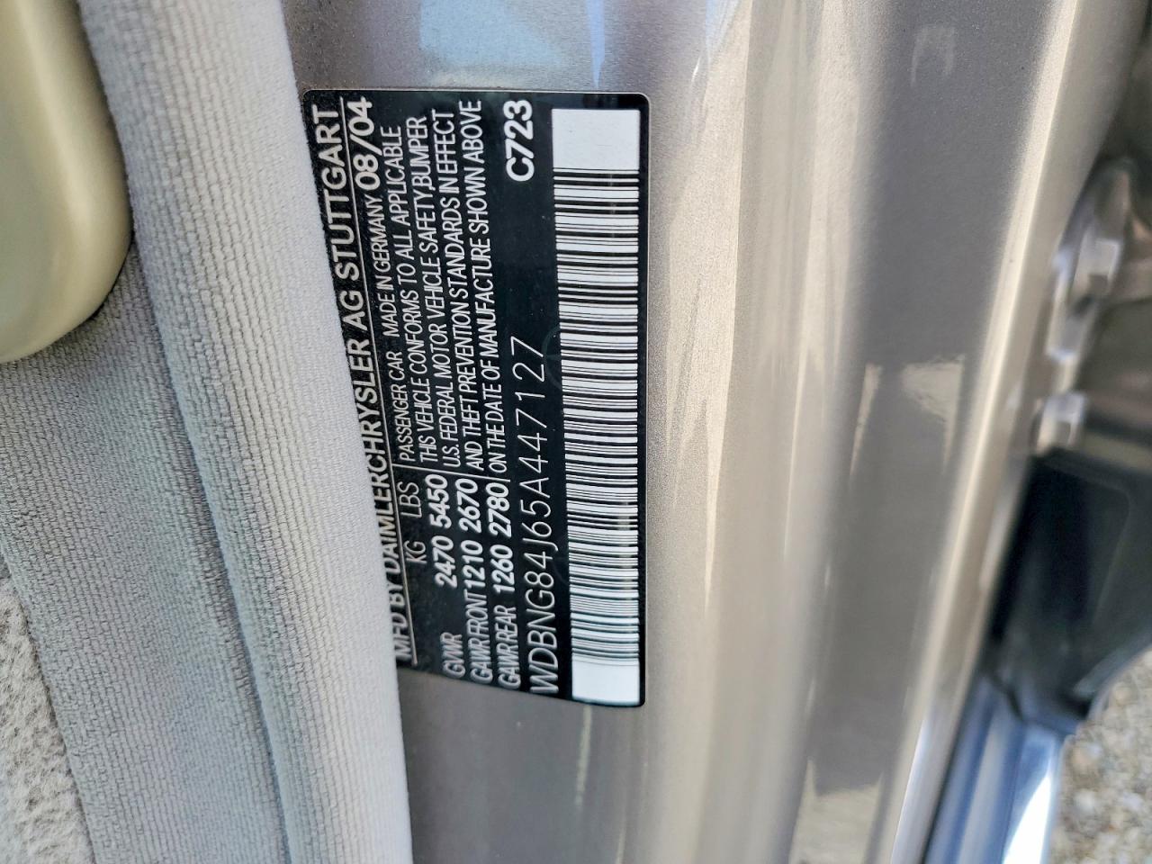 2005 Mercedes-Benz S class VIN WDBNG84J65A447127 photo 12