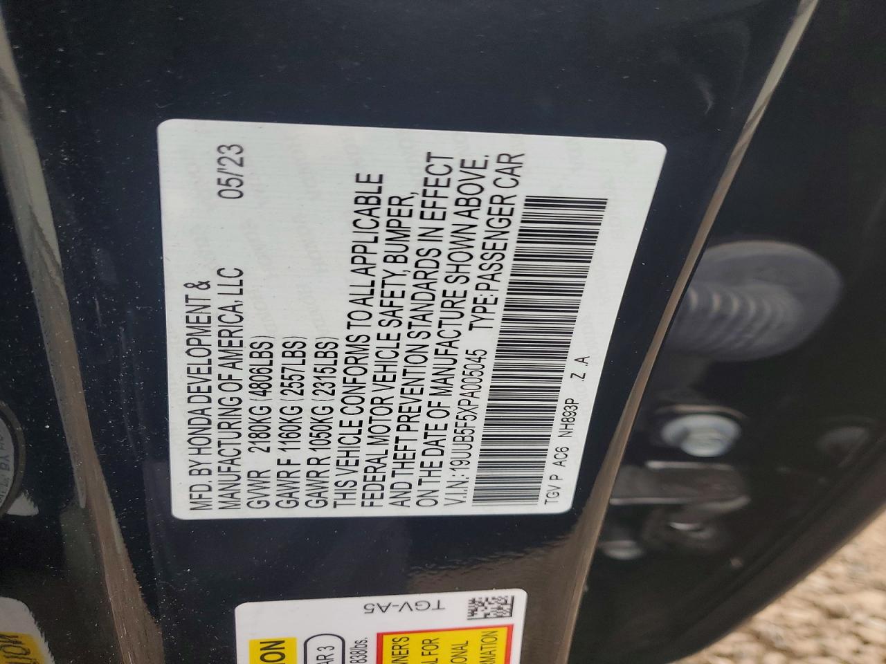 2023 Acura Tlx VIN 19UUB5F5XPA005045 photo 12