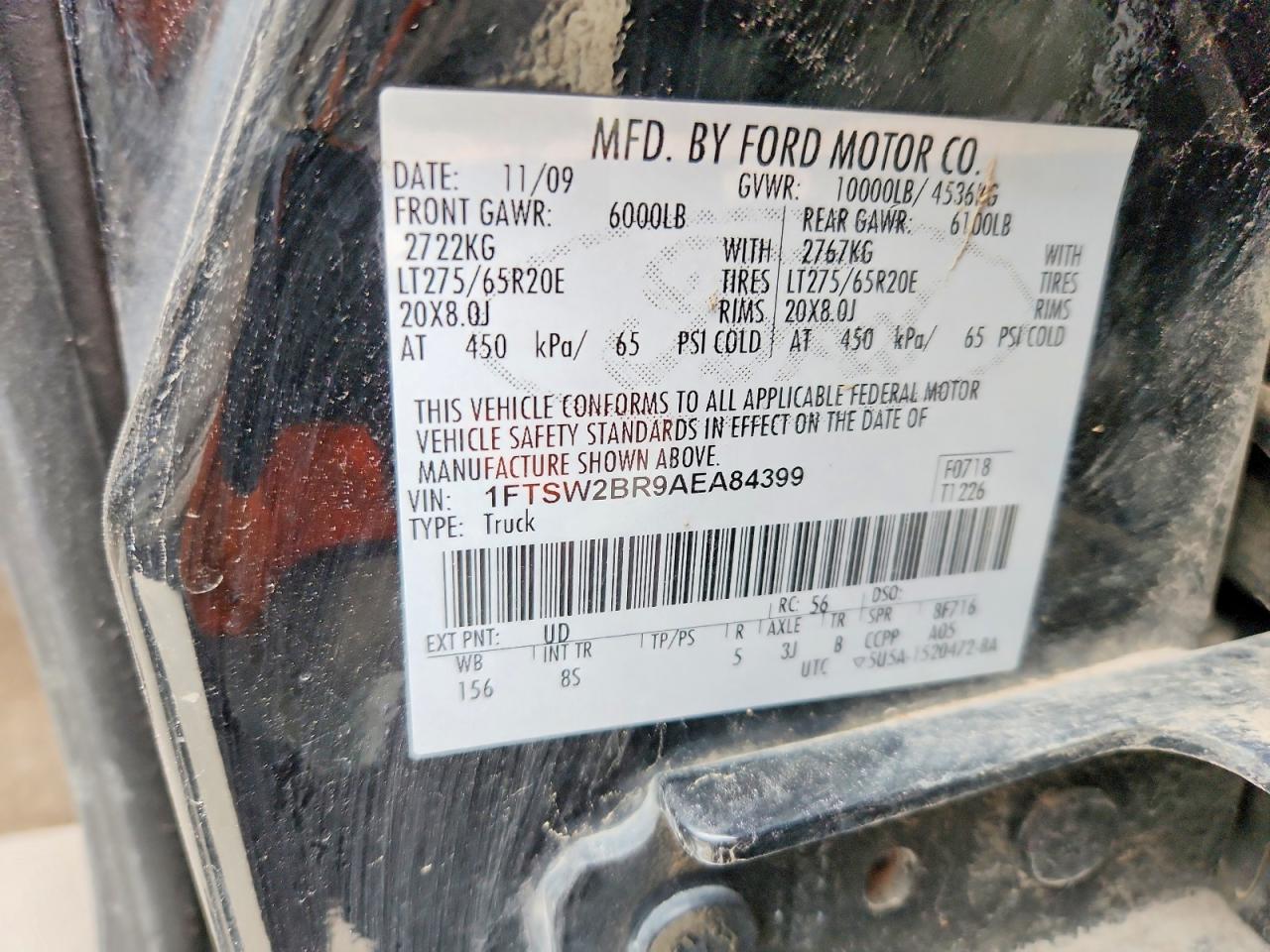 2010 FORD F250 VIN 1FTSW2BR9AEA84399 photo 12
