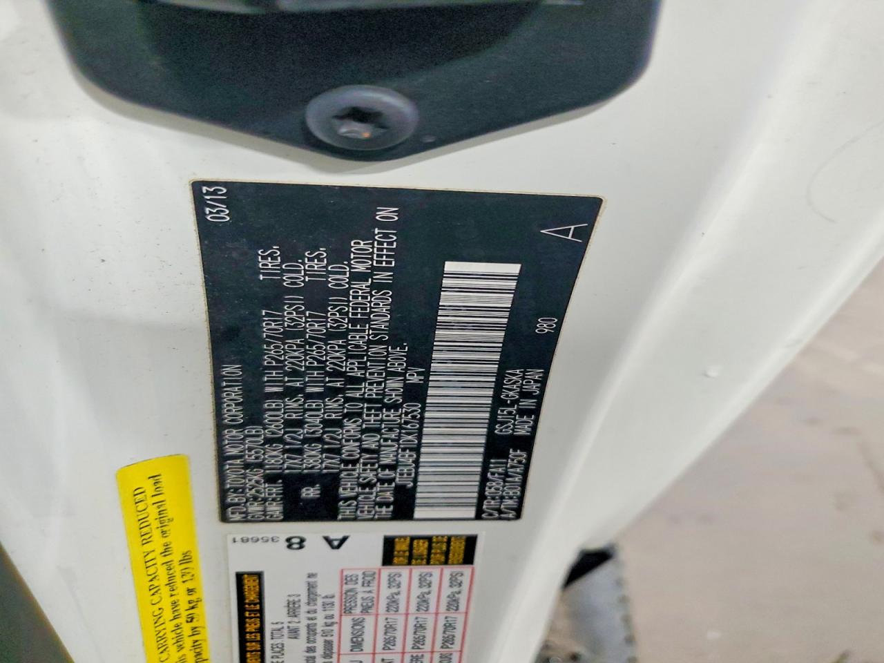 2013 Toyota Fj cruiser VIN JTEBU4BF1DK167530 photo 12