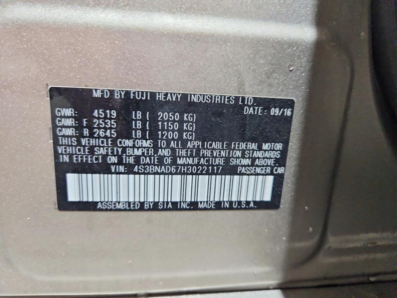 2017 LEGACY VIN 4S3BNAD67H3022117 photo 12