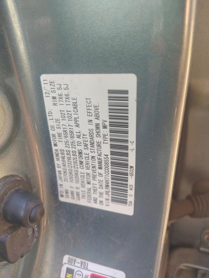 2012 Honda Crv VIN JHLRM4H71CC008554 photo 10