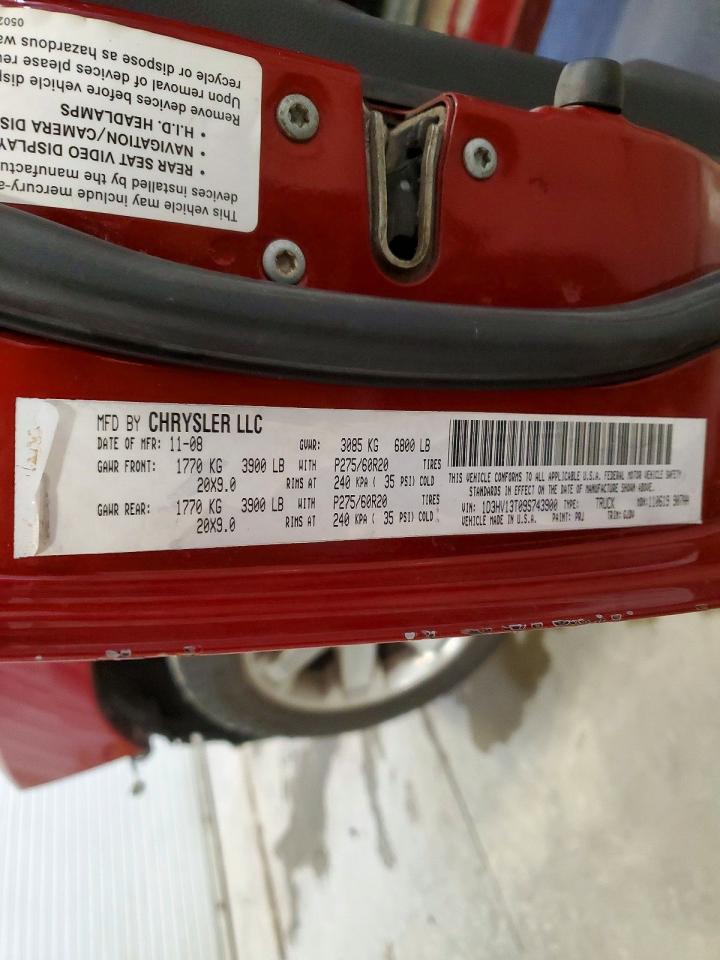 2009 Dodge Ram 1500 VIN 1D3HV13T09S743900 photo 12