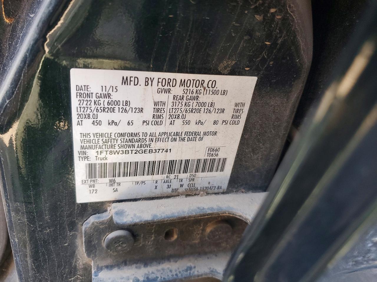 2016 Ford F350 VIN 1FT8W3BT2GEB37741 photo 12