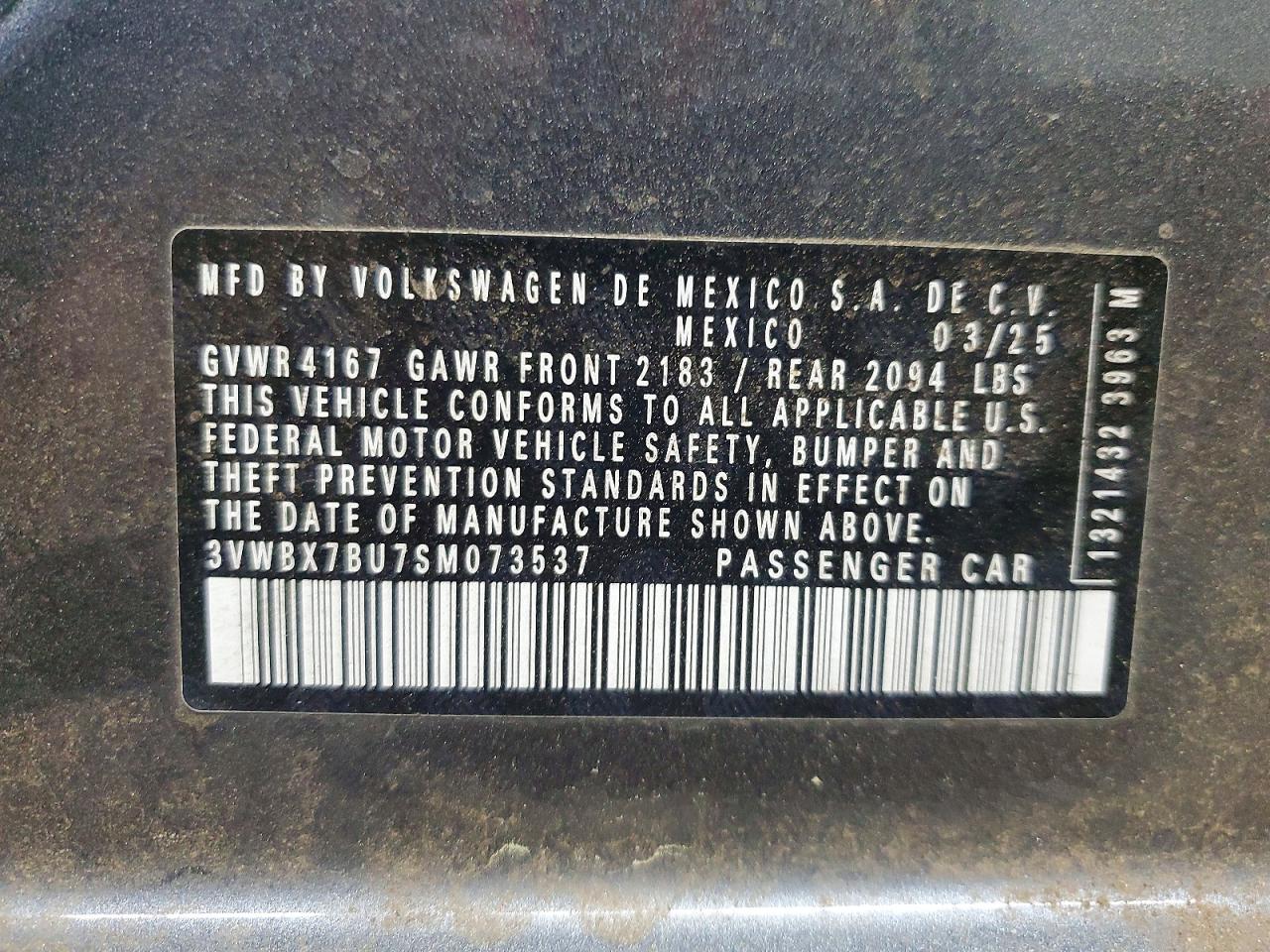 2025 Volkswagen Jetta VIN 3VWBX7BU7SM073537 photo 12