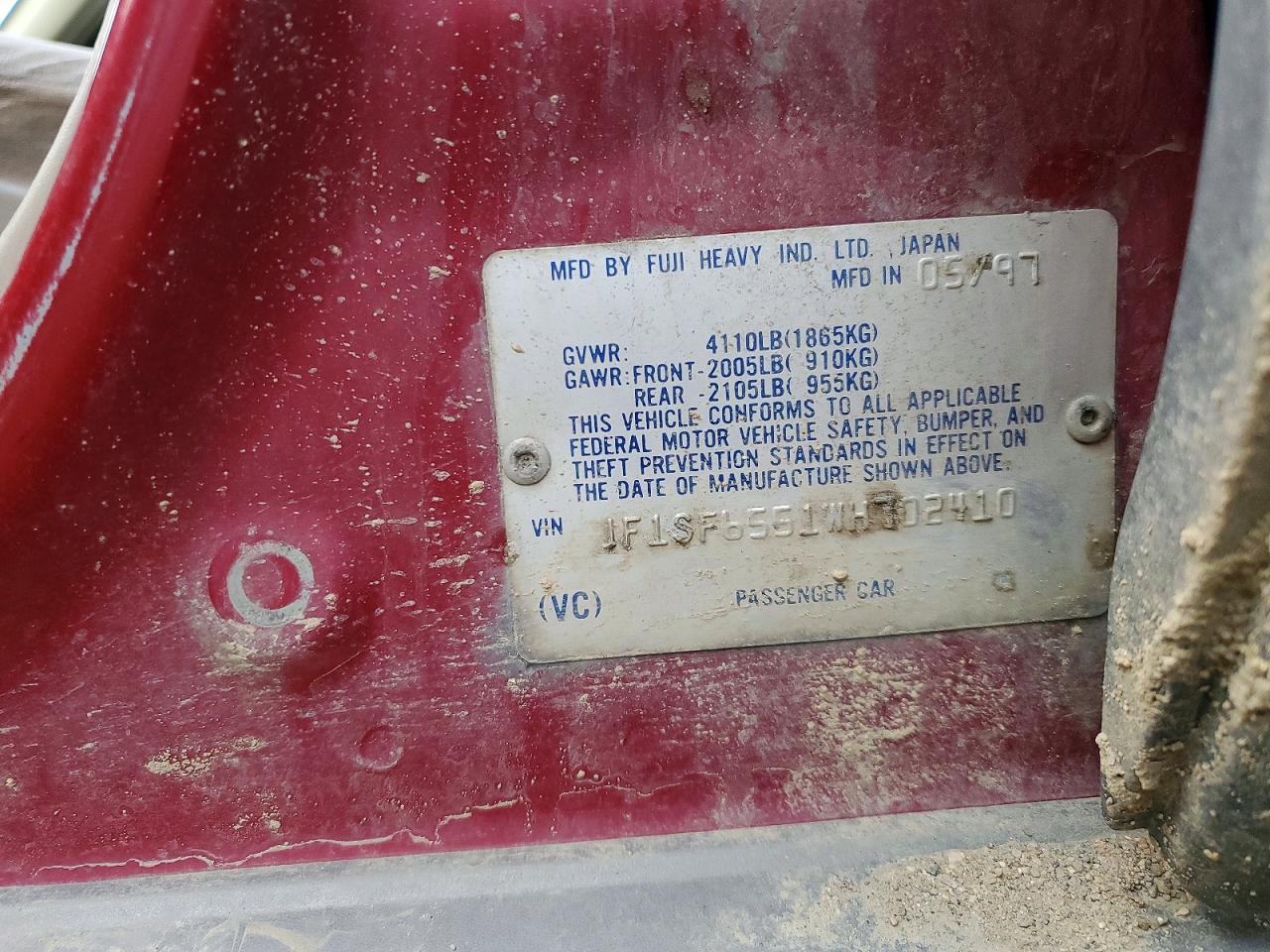 1998 Subaru Forester VIN JF1SF6551WH702410 photo 12