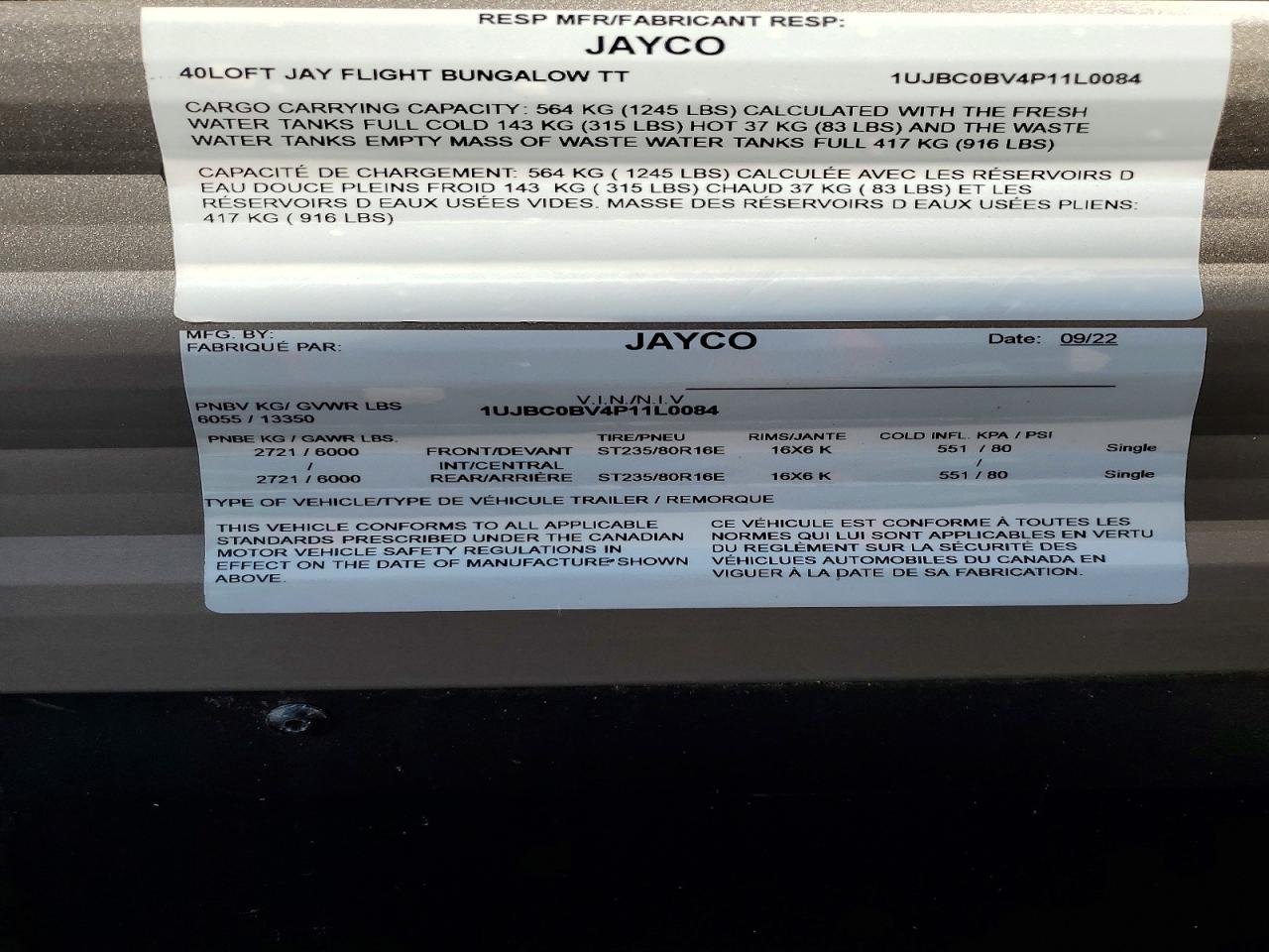 2023 JAYCO All models VIN 1UJBC0BV4P11L0084 photo 10