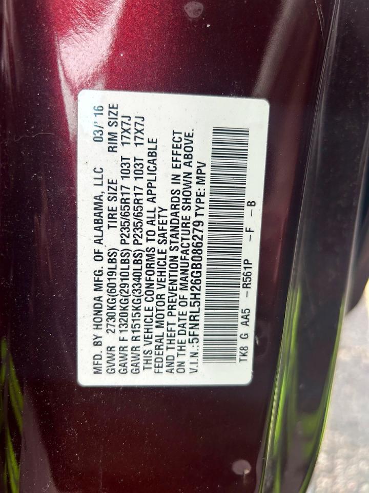 2016 Honda All models VIN 5FNRL5H26GB086279 photo 10