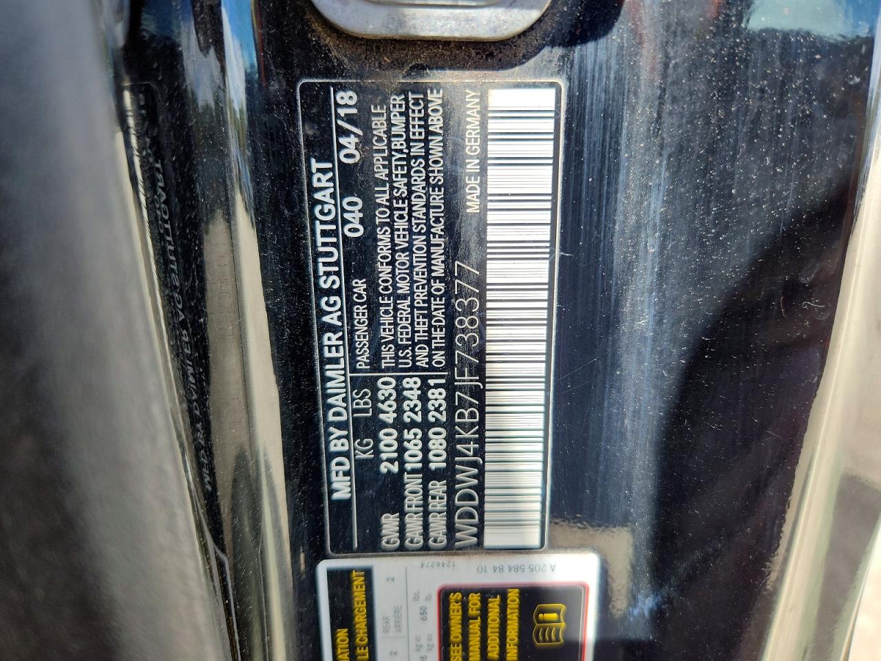 2018 Mercedes-Benz C class VIN WDDWJ4KB7JF738377 photo 12