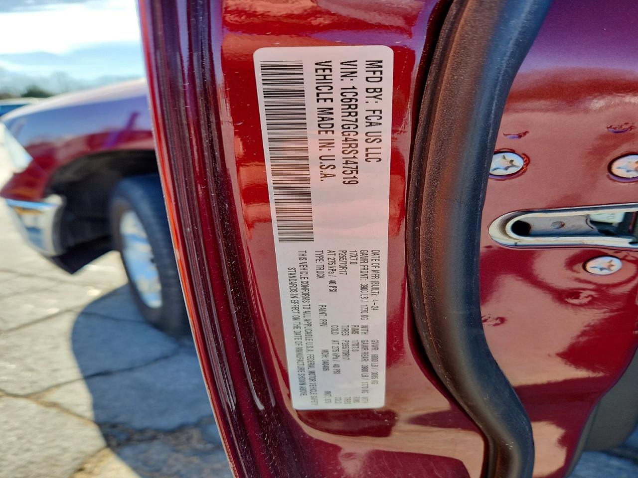 2024 Ram 1500 VIN 1C6RR7GG4RS147519 photo 12