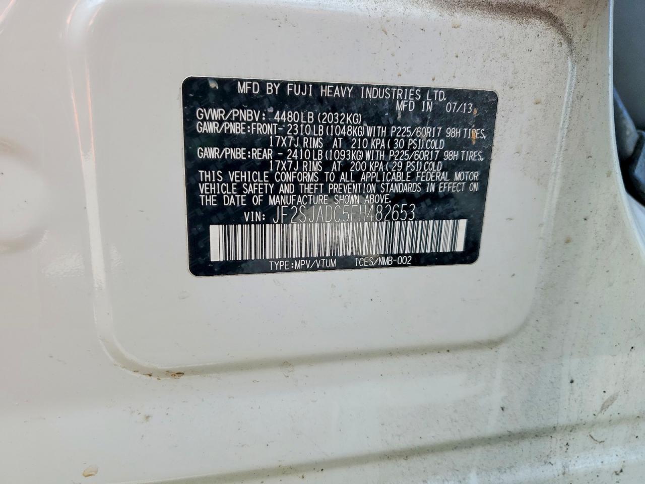 2014 SUBA Forester VIN JF2SJADC5EH482653 photo 12
