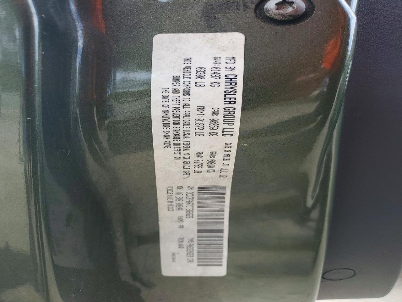 2012 Fiat 500 VIN 3C3CFFAR7CT366626 photo 12