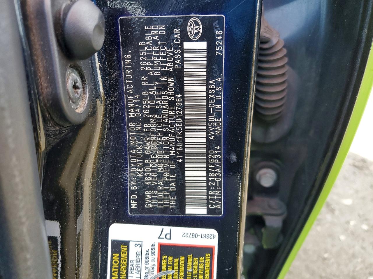 2014 Toyota Camry sola VIN 4T1BD1FK5EU127964 photo 12