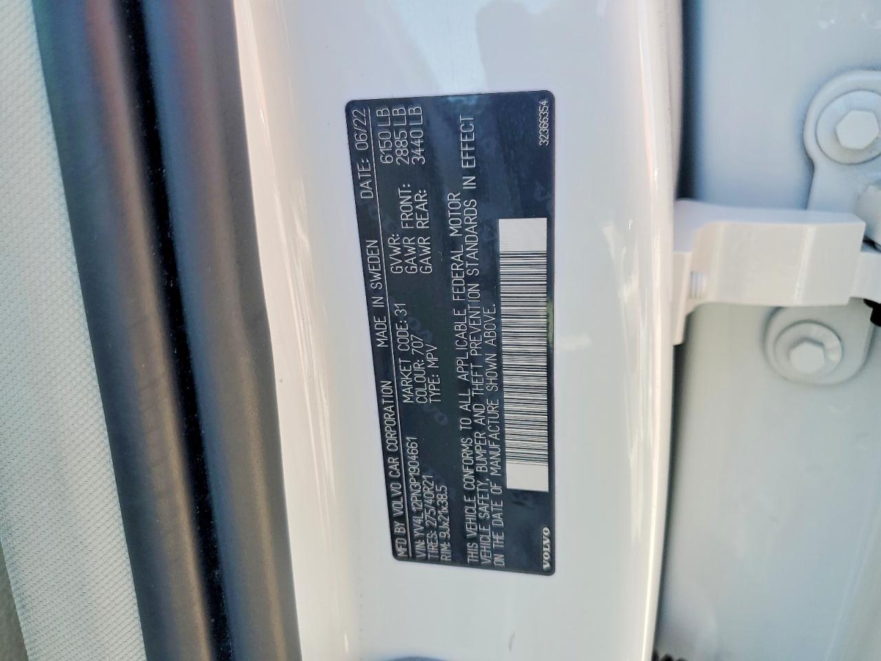 2023 VOLV Xc90 VIN YV4L12PN3P1904661 photo 12